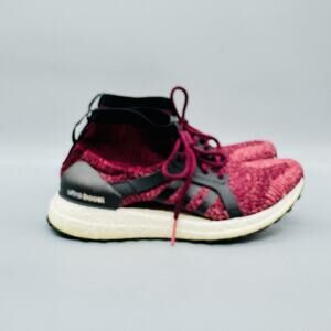 Adidas Shoes Womens 8.5 Red Knit UltraBoost Mid Top Running Sneakers Comfort
